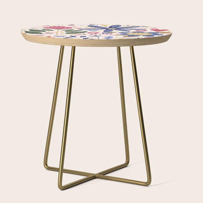 Cute, Festive, Flower Garden, Floral Prints, Pink and Blue Side Table Gallery Image 1
