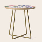 Cute, Festive, Flower Garden, Floral Prints, Pink and Blue Side Table Gallery Image 1