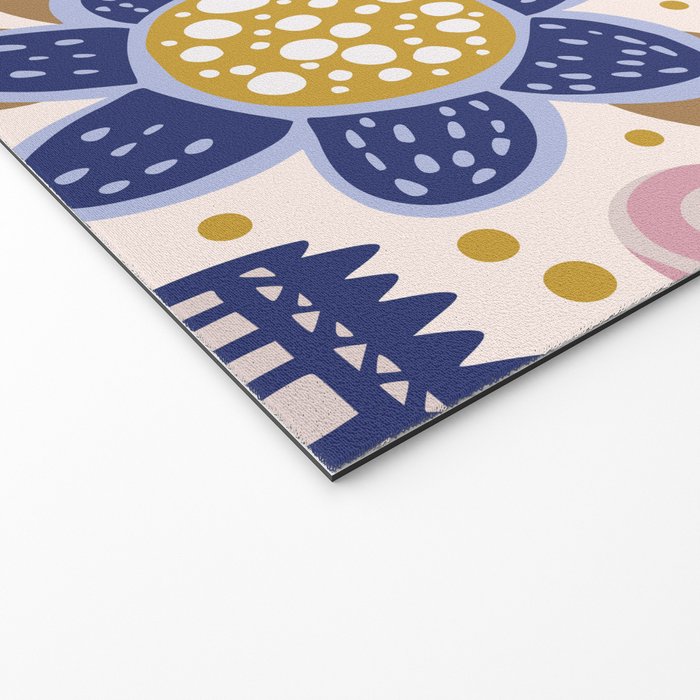 Cute, Festive, Flower Garden, Floral Prints, Pink and Blue Welcome Mat Gallery Image 2