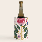 Cute, Festive, Flower Garden, Floral Prints, Pink and Blue Wine Chiller Gallery Image 2