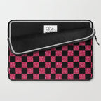 Pink Glitter Checkered Print in Black Laptop Sleeve Gallery Image 2