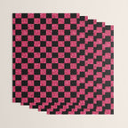Pink Glitter Checkered Print in Black Wrapping Paper Gallery Image 3