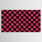 Pink Glitter Checkered Print in Black Tablecloth Gallery Image 2