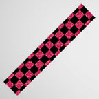 Pink Glitter Checkered Print in Black Table Runner Gallery Image 3
