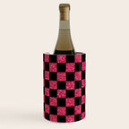 Pink Glitter Checkered Print in Black Wine Chiller Gallery Image 3
