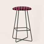 Pink Glitter Checkered Print in Black Stool Gallery Image 1