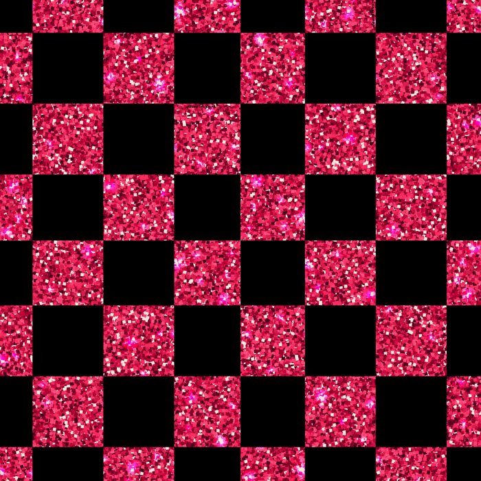 Pink Glitter Checkered Print in Black Coffee Mug Gallery Image 2