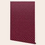 Pink Glitter Checkered Print in Black Wallpaper Gallery Image 2