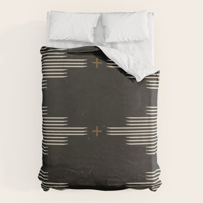 Southwestern Minimalist Black & White Duvet Cover Gallery Image 1