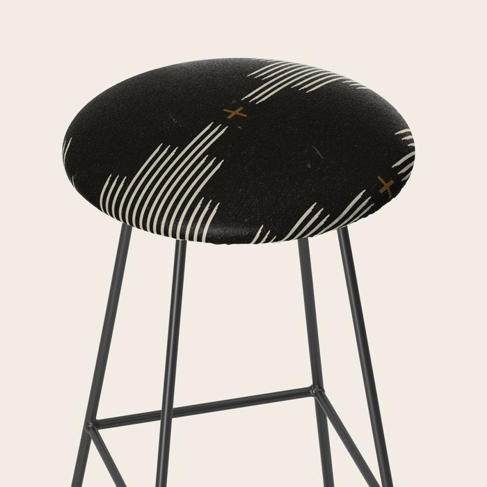 Southwestern Minimalist Black & White Stool Gallery Image 2