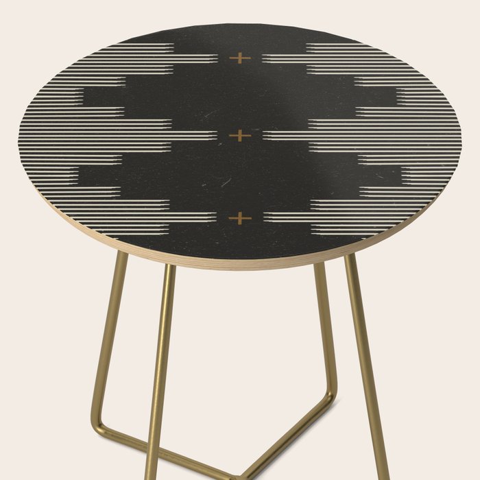 Southwestern Minimalist Black & White Side Table Gallery Image 2