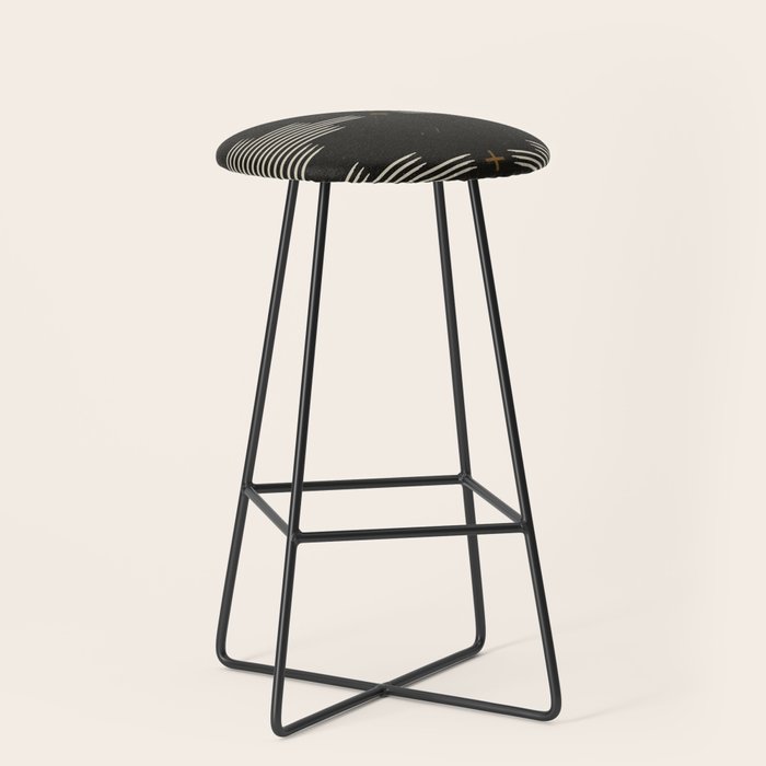 Southwestern Minimalist Black & White Stool Gallery Image 1