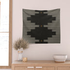 Southwestern Minimalist Black & White Wall Tapestry Gallery Image 2