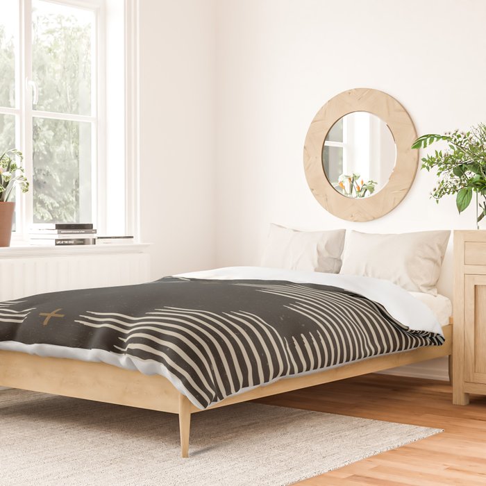 Southwestern Minimalist Black & White Duvet Cover Gallery Image 2