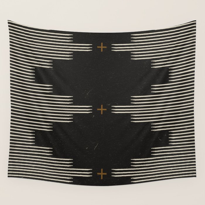 Southwestern Minimalist Black & White Wall Tapestry Gallery Image 4