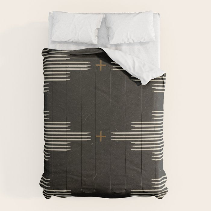 Southwestern Minimalist Black & White Comforter Gallery Image 1