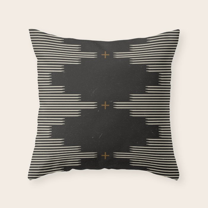 Southwestern Minimalist Black & White Throw Pillow Gallery Image 1