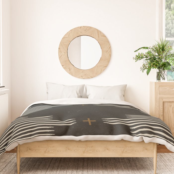 Southwestern Minimalist Black & White Duvet Cover Gallery Image 3