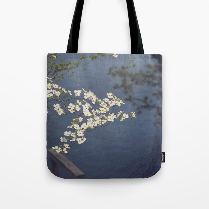 Dogwoods at the Lake x White Dogwoods in Bloom Photography Tote Bag Gallery Image 1