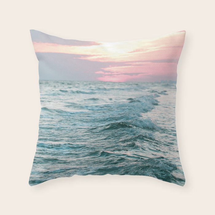 Ocean Sunset Throw Pillow Gallery Image 1