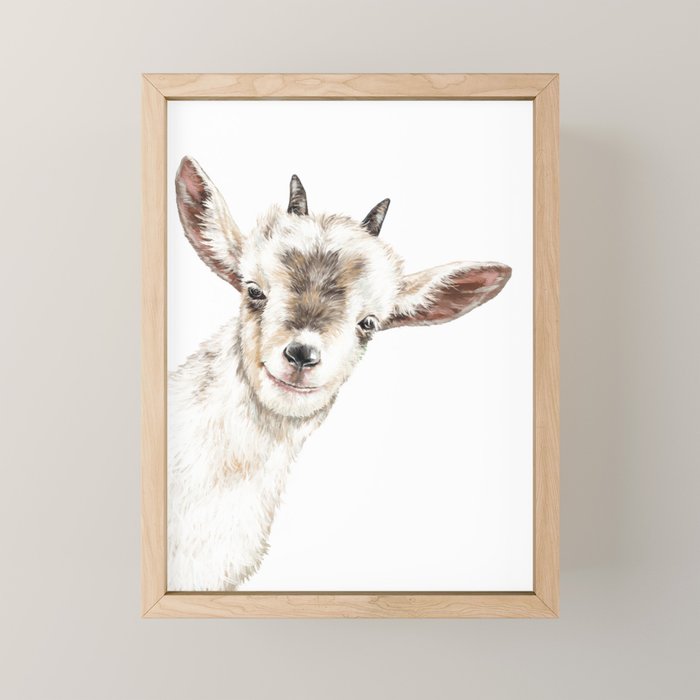 Oh My Sneaky Goat Mini Art Print Gallery Image 1