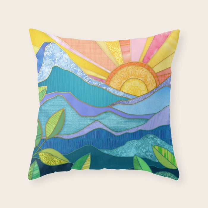 Sunset Through The Leaves Throw Pillow Gallery Image 1