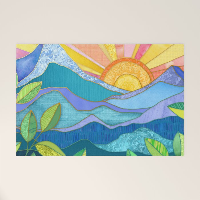 Sunset Through The Leaves Welcome Mat Gallery Image 1