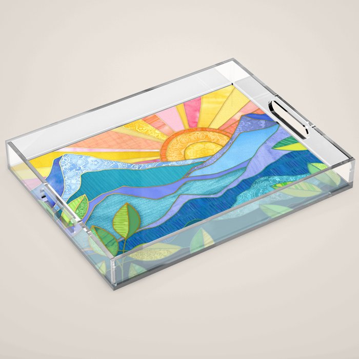 Sunset Through The Leaves Acrylic Tray Gallery Image 1