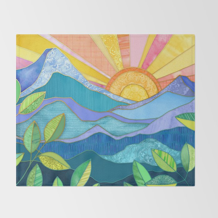 Sunset Through The Leaves Throw Blanket Gallery Image 2