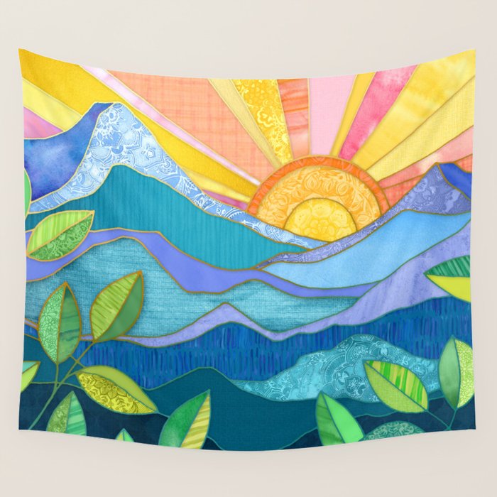 Sunset Through The Leaves Wall Tapestry Gallery Image 1