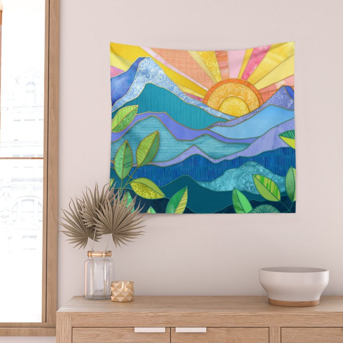 Sunset Through The Leaves Wall Tapestry Gallery Image 2