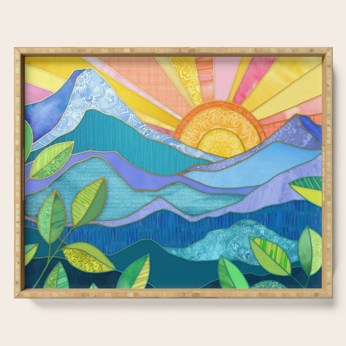 Sunset Through The Leaves Serving Tray Gallery Image 1