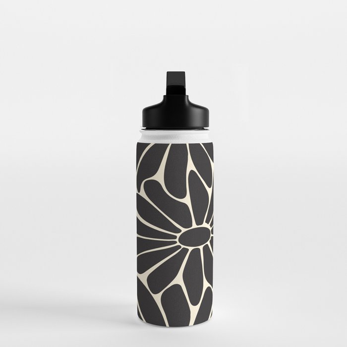 Big Daisy - Groovy Flower - Black & White Water Bottle Gallery Image 3
