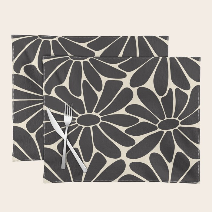 Big Daisy - Groovy Flower - Black & White Placemat Gallery Image 1