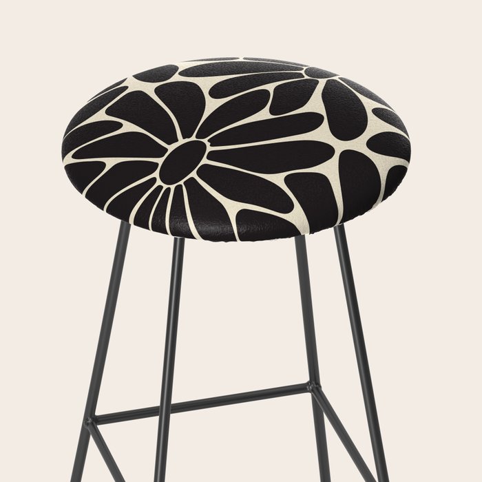 Big Daisy - Groovy Flower - Black & White Stool Gallery Image 2
