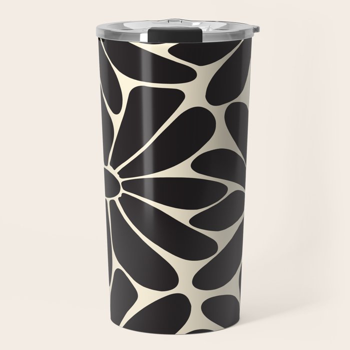 Big Daisy - Groovy Flower - Black & White Travel Mug Gallery Image 1