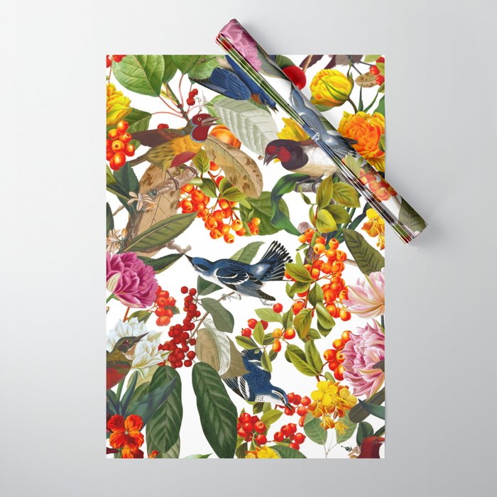 Floral and Birds XLVI Wrapping Paper Gallery Image 1