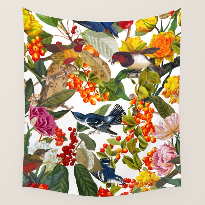Floral and Birds XLVI Wall Tapestry Gallery Image 4