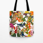 Floral and Birds XLVI Tote Bag Gallery Image 1