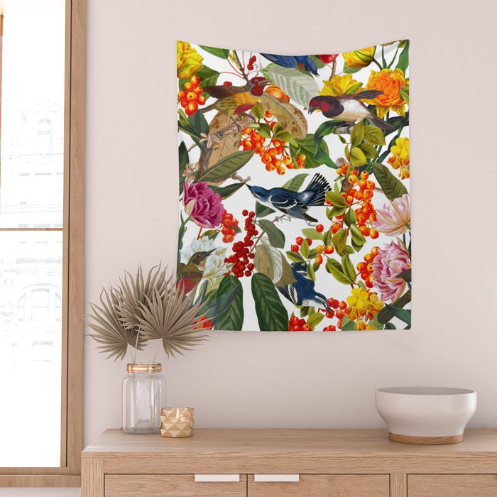 Floral and Birds XLVI Wall Tapestry Gallery Image 2