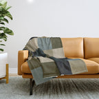 Bold Earthy Checks Pattern - Large IV Throw Blanket Gallery Image 1