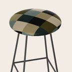 Bold Earthy Checks Pattern - Large IV Stool Gallery Image 2