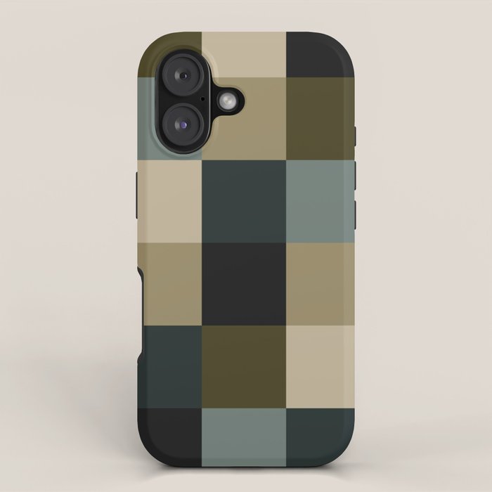 Bold Earthy Checks Pattern - Large IV iPhone Case Gallery Image 1