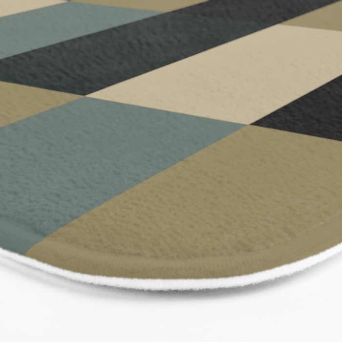 Bold Earthy Checks Pattern - Large IV Bath Mat Gallery Image 3