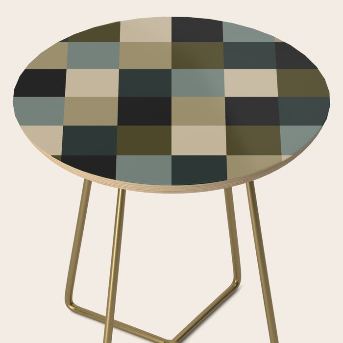 Bold Earthy Checks Pattern - Large IV Side Table Gallery Image 2