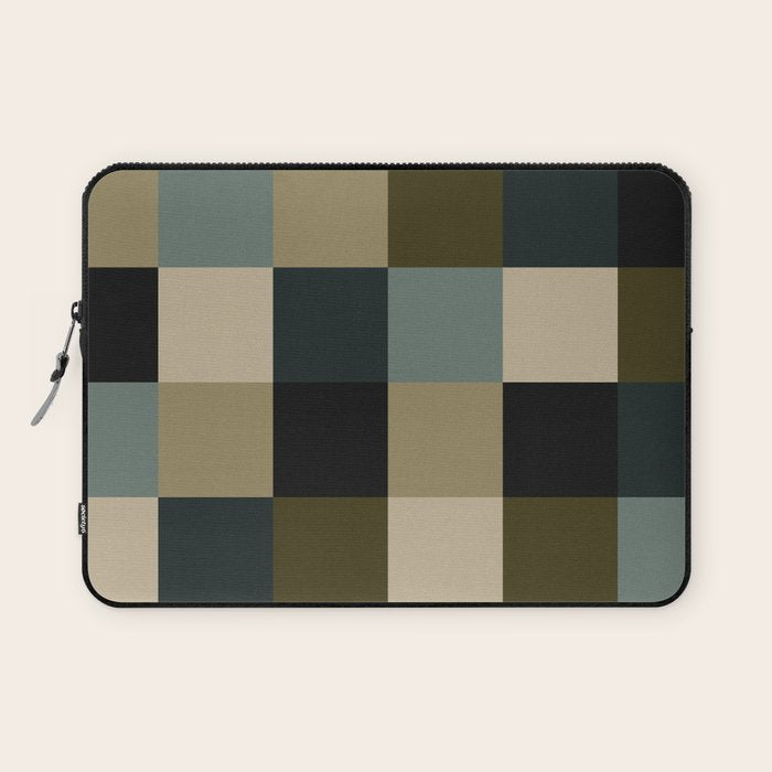 Bold Earthy Checks Pattern - Large IV Laptop Sleeve Gallery Image 1