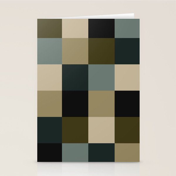 Bold Earthy Checks Pattern - Large IV Stationery Card Gallery Image 1