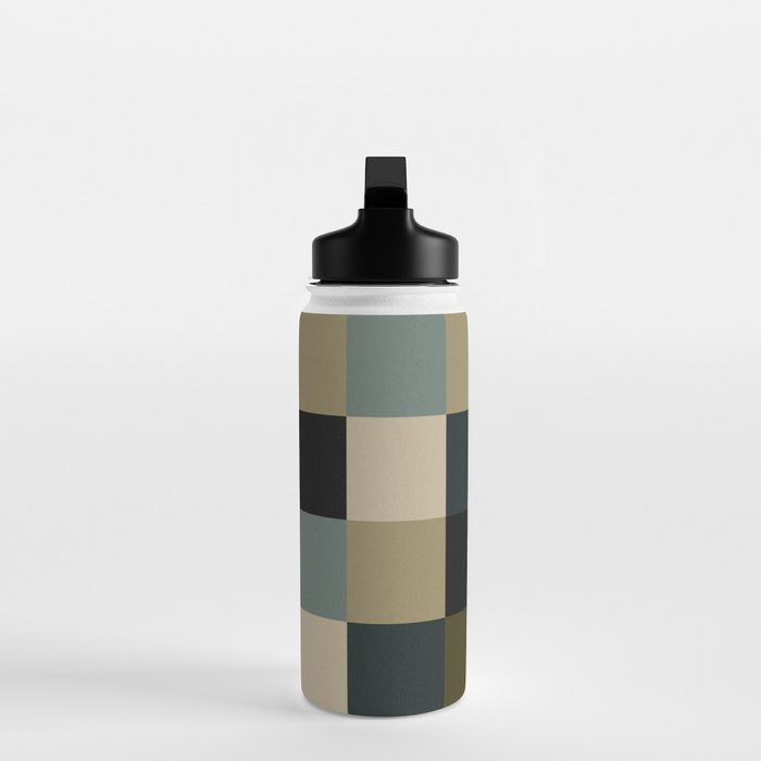 Bold Earthy Checks Pattern - Large IV Water Bottle Gallery Image 3