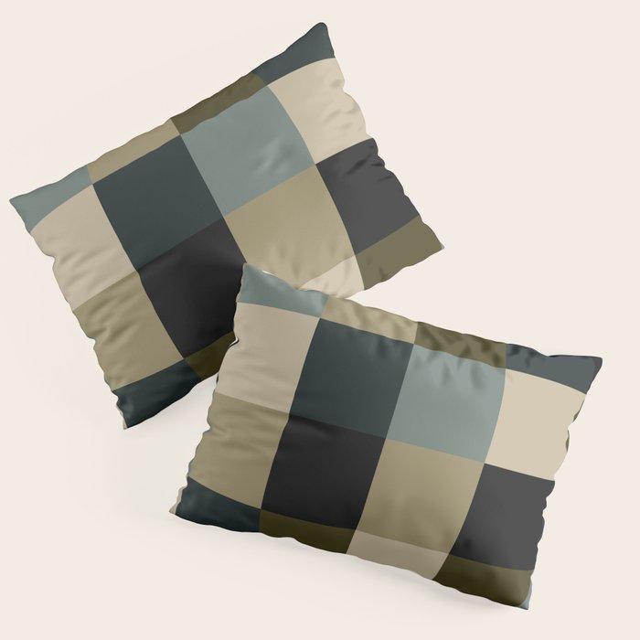 Bold Earthy Checks Pattern - Large IV Pillow Sham Gallery Image 3
