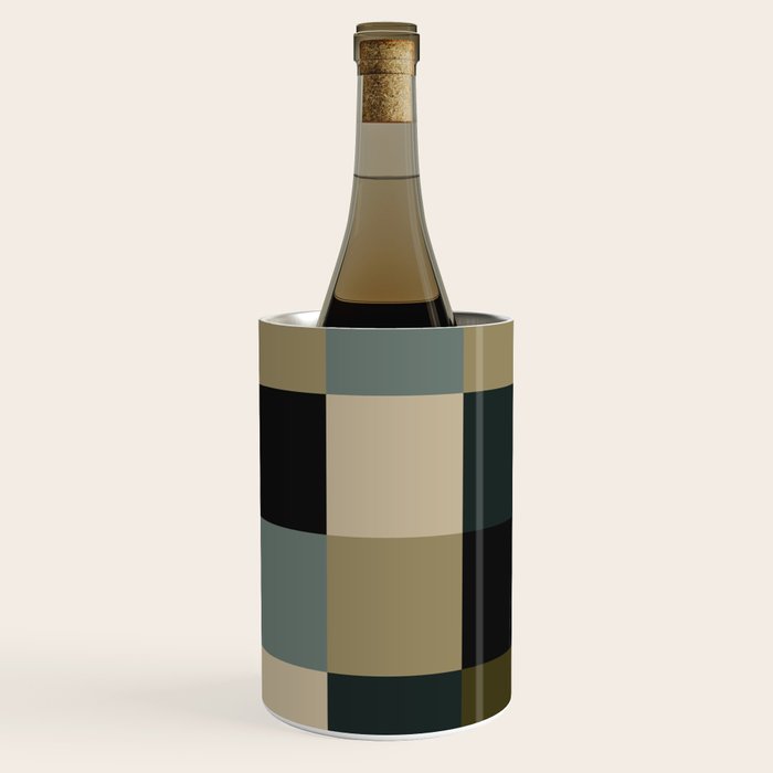 Bold Earthy Checks Pattern - Large IV Wine Chiller Gallery Image 2